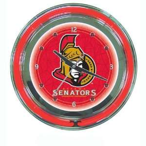  NHL Ottawa Senators Neon Clock   14 inch Diameter 