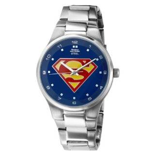   Mens 70038 Character Superman Silver Tone Round Blue Dial Watch