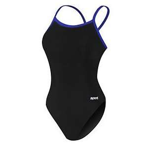   Solid Piped Thin Strap Swimsuit One Piece