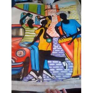 Original Cuban Art Oil Painting on Canvas Music Cuba Jazz 