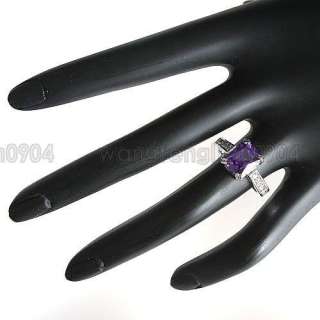 4ct Purple Cubic Zirconia 18k Gold Plated Fashion Ring  