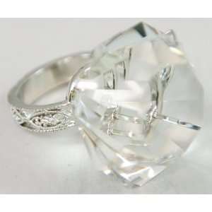    Crystal Diamond Jewel Paperweight 50 mm Clear Ring