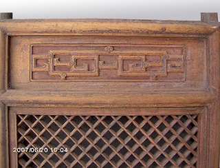   Panel Chinese Antique Carved Wooden Lattice Screen Room Divider  