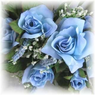 ROSE SWAG LIGHT BLUE Wedding Table Centerpiece Silk Flowers Arch 