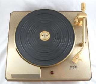 Vintage Dyna Empire Empire 208 298 Gold Turntable Record Player Walnut 