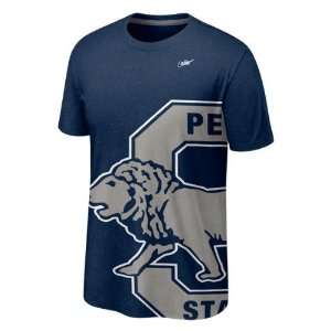Penn State Nittany Lions Nike Vault Navy Heather Retro Logo T Shirt 
