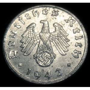    German Third Reich   1942A Reichspfennig Coin 