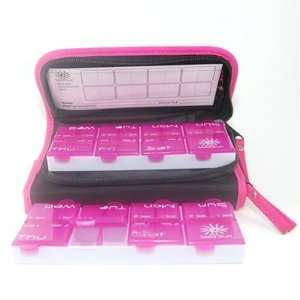   28 Day Zipper Wallet Pill Organizer Color Pink