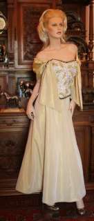 Jovani New York Gold Sequin Beaded Ravishing 2pc Dress Gown 10  