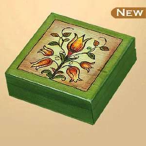  Romantic Tulip 2 Linden Wood Jewelry Keepsake Box