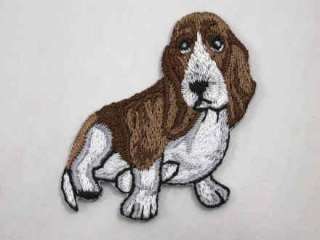 Bassett Hound Dog Embroidered Iron On Patch 1.75 Inch  