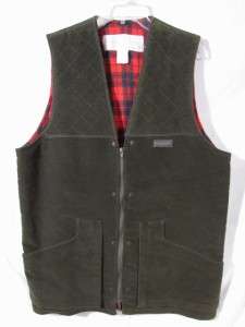 VTG. Chevalier Hunting Vest sz. L, Brushed Cotton Moleskin w/Plaid 