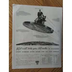  30s full page print ad. black and white, Illustration (50 cents 