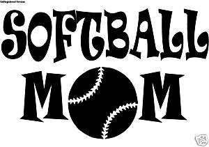 Personalized Softball MOM Decal Little League T ball  