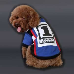   Blue Race Car Driver Sports Shirt for Dogs Clothing
