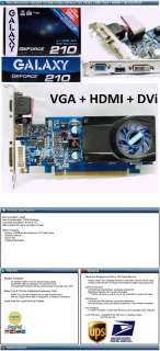 512MB GALAXY nVidia GeForce 210 HDMI + DVI + VGA (NO PSU PLUG REQUIRED 