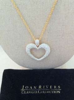 NEW Joan Rivers Sparkle Heart Pendant Necklace  