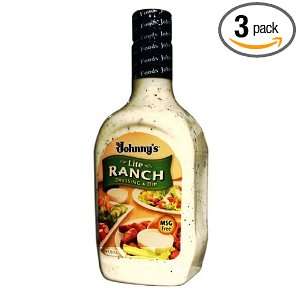 Johnnys Lite Ranch Dressing, 48 Ounce Bottles (Pack of 3)  