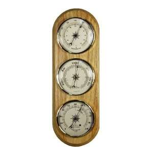  13 Oval Weather Station Scalloped Edges in Light Oak by 