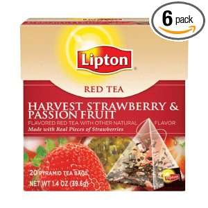 Lipton Red Tea, Harvest Strawberry & Passion Fruit, Tea Bags, 20 Count 