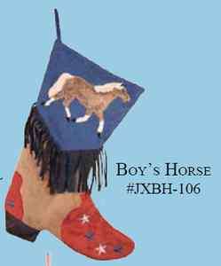   Boot Horse Rodeo Christmas Stocking Plush Western Rustic Holiday New