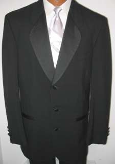 Black Pierre Cardin 3Btn Tuxedo Jacket Prom Wedding 64R  