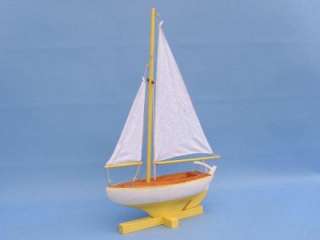 Yellow SS Sailboat 17   Nautical Table Centerpiece  