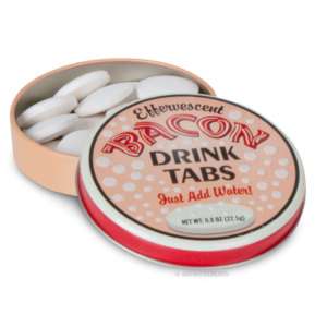 BACON FLAVOR DRINK TABLETS FIZZY FLAVORED SODA WATER BEVERAGE TABS GAG 