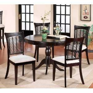  5pc Casual Round Dining Table and Chairs Set in Dark 