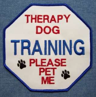 THERAPY DOG TRAINING service dog vest patch 3.5 OR 5  