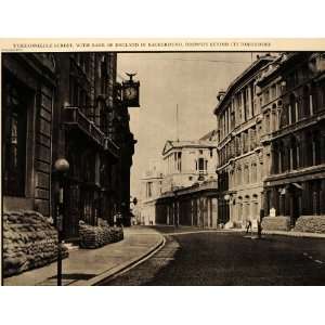  1940 Print Threadneedle St. London Sandbags WWII Blitz 
