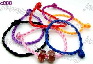 70 mixed colors cotton thread bracelet fit charm bead  