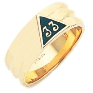  Mens 10k White Gold Masonic Scottish Rite Ring (Size 12) Jewelry