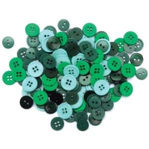   Basic Buttons Assorted Sizes, 130/Pkg, Green Arts, Crafts & Sewing