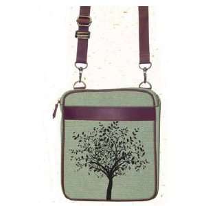  Canvas Tree of Life Shoulder Bag/Purse with Genuine Leather Straps 