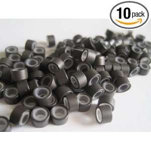  10 PCS 5mm Dark Brown Silicone Lined Micro Links Rings 
