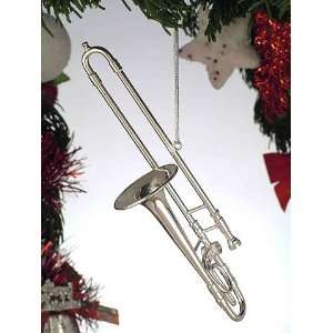  Silver Music Trombone Musical Instrument Ornament NEW 