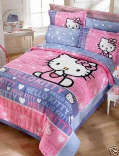 Hello Kitty Smile Girls Pink Comforter Bedding Set Twin  