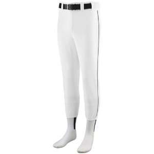  Augusta Baseball/Softball Pant With Piping WHITE/ BLACK AM 