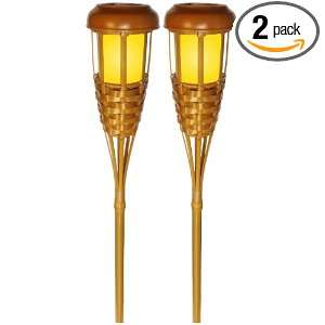  Adamax TIKILED2 Solar Flickering Tiki Torches, 2 Pack 