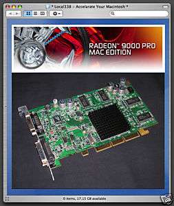 Mac Edition Radeon 9000 PRO 64MB Video DVI+ADC All G4  