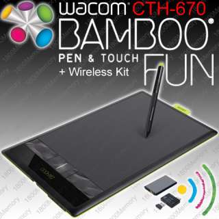 Wacom Bamboo Fun Pen & Touch Tablet CTH 670 3G 3rd Gen +Wireless 