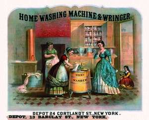 Home Washer & Wringer Washing Machine Advert 1860s  