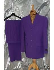 Mens Dress Fromal Single Breasted Light Weight Dark PURPLE SUIT