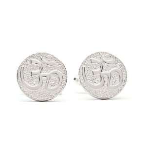  OM Symbol Sterling Silver Cufflinks 