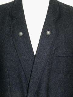 BLACK WOOL Men GERMAN Winter Suit Over Coat JACKET 46 L  