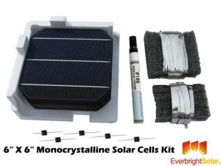 1KW Mono 6x6 Solar Cells DIY Panel Kit 156mm Wire Flux  