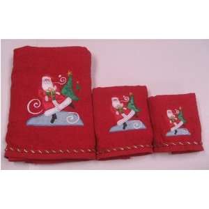  Winter Joy Santa 3 pc Towel Set