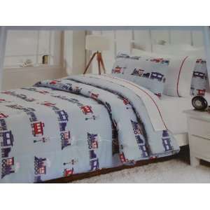  Blue Train Bed in a Bag Hillcrest Kids Twin Bedding