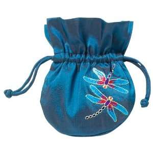  Tiffany Dragonfly Embroidered Jewelry Pouch Kitchen 